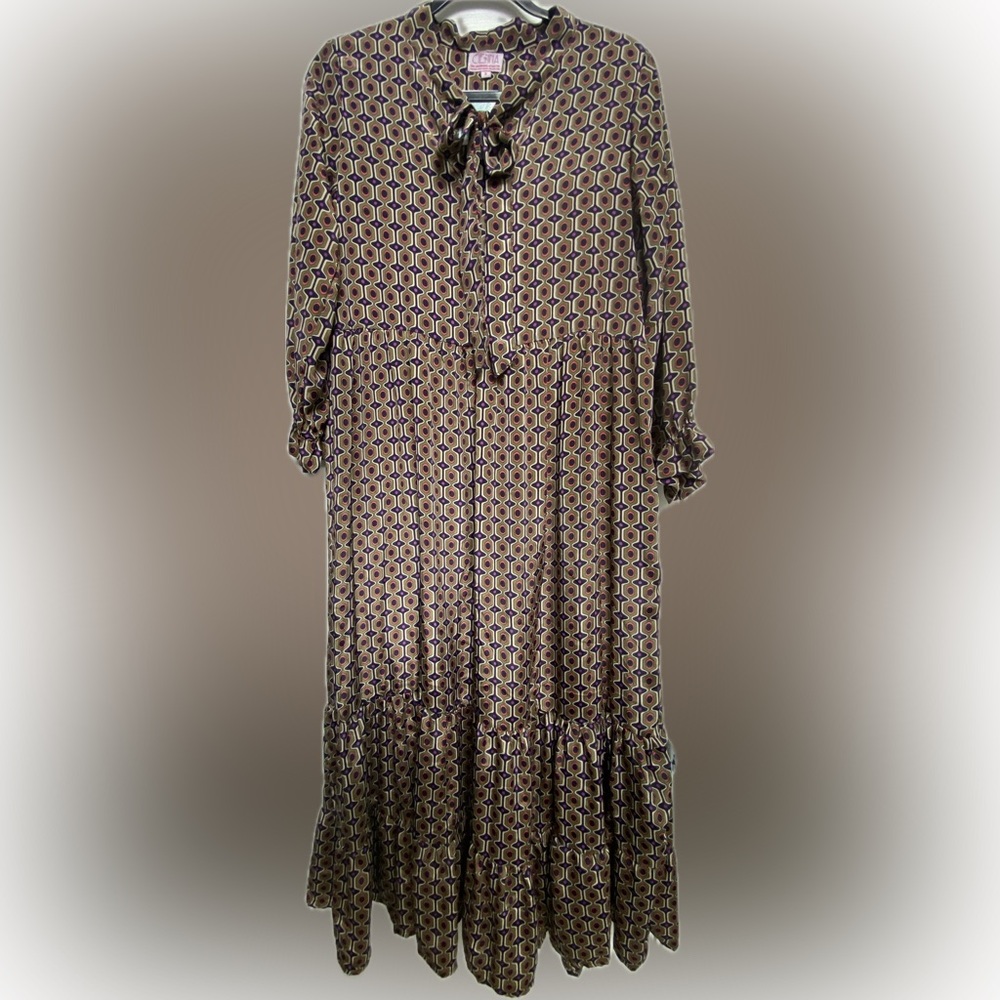 NWT Cienna Janis midi ruffle dress szS